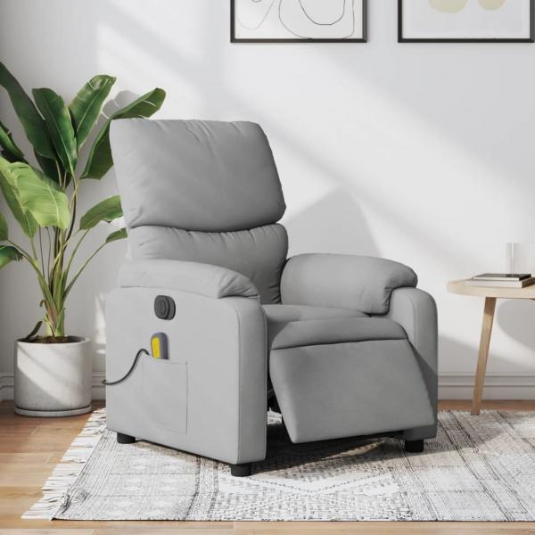 ARDEBO.de - Massagesessel Elektrisch Hellgrau Stoff