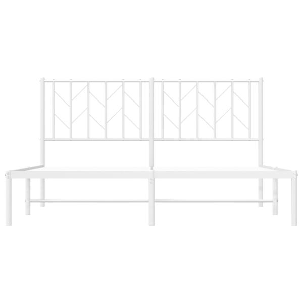 Bettgestell mit Kopfteil Metall Weiß 150x200 cm