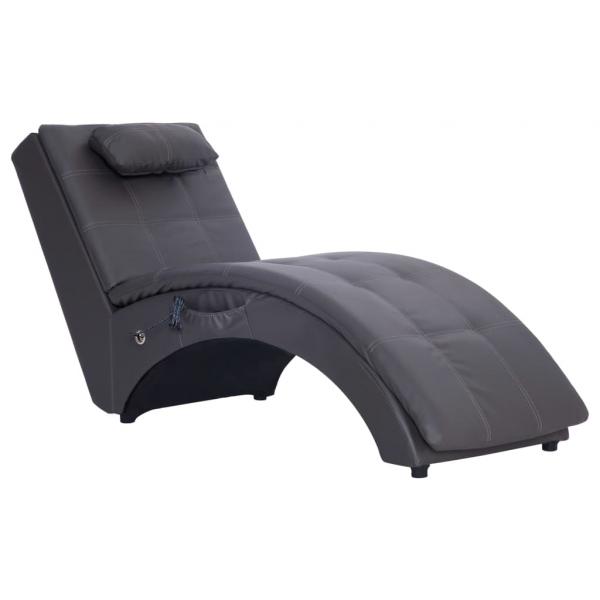 ARDEBO.de - Massage Chaiselongue mit Kissen Grau Kunstleder