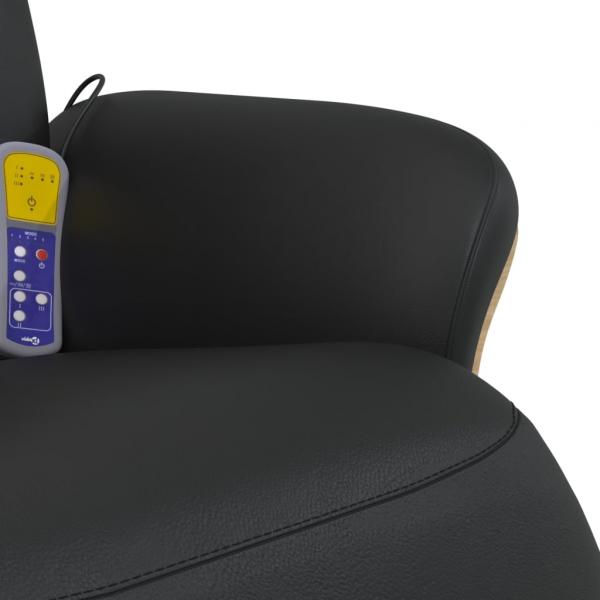 Massagesessel mit Fußteil Schwarz Kunstleder