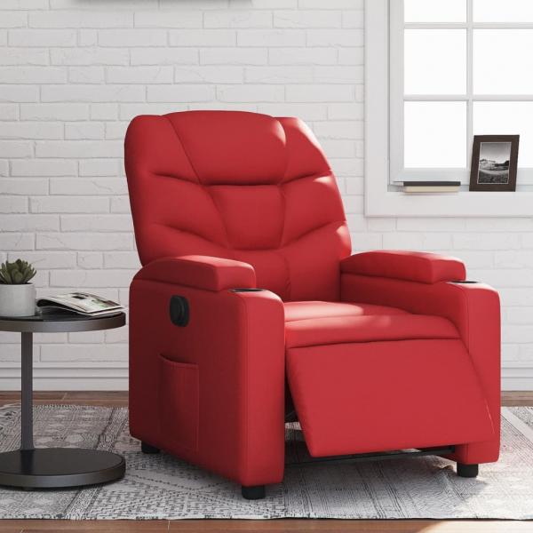 ARDEBO.de - Relaxsessel Elektrisch Rot Kunstleder