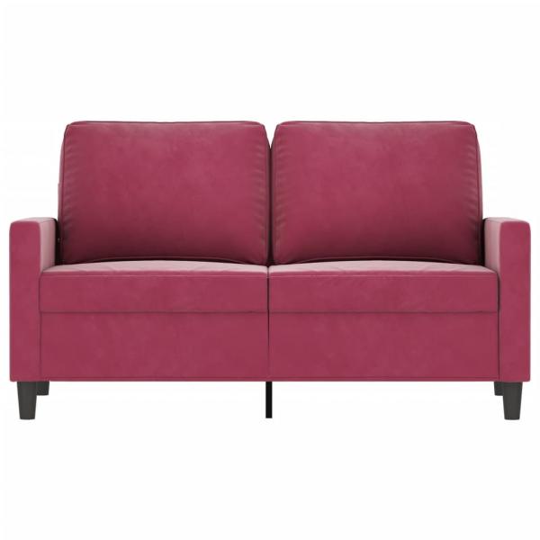 2-Sitzer-Sofa Weinrot 120 cm Samt