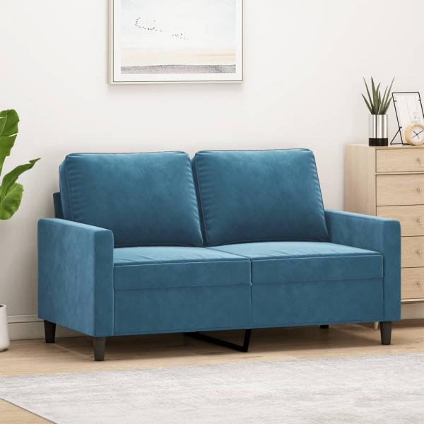 ARDEBO.de - 2-Sitzer-Sofa Blau 120 cm Samt