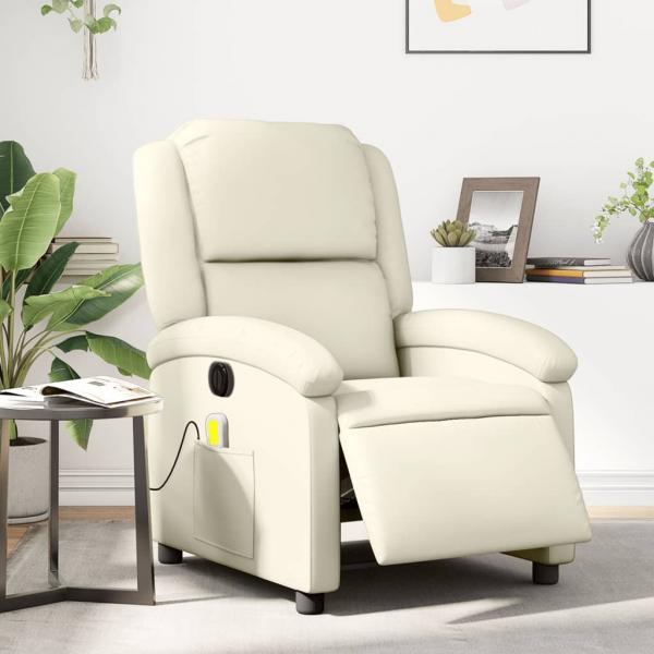ARDEBO.de - Massagesessel Elektrisch Creme Kunstleder