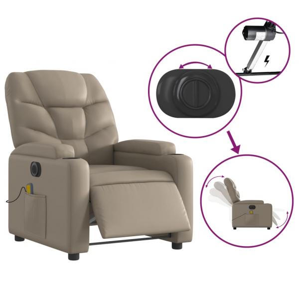 Massagesessel Elektrisch Cappuccino-Braun Kunstleder