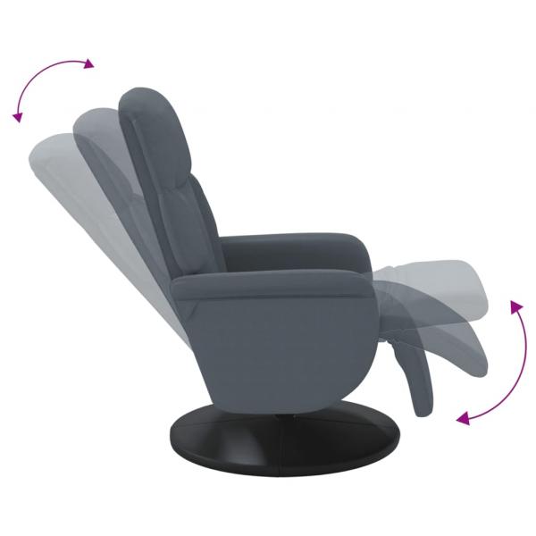 Relaxsessel mit Fußteil Dunkelgrau Samt