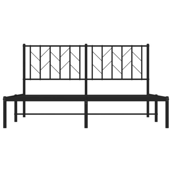 Bettgestell mit Kopfteil Metall Schwarz 150x200 cm