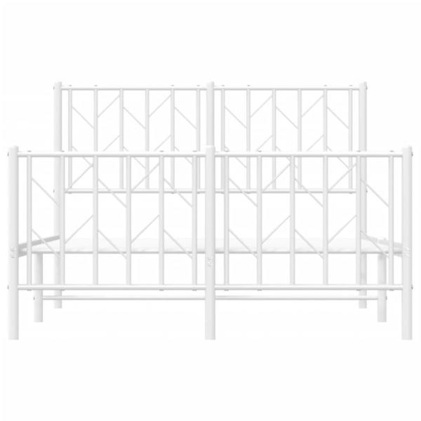 Bettgestell mit Kopf- und Fußteil Metall Weiß 120x200 cm