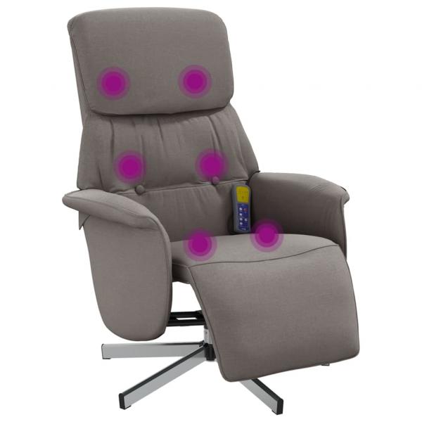 Massagesessel mit Fußteil Taupe Stoff