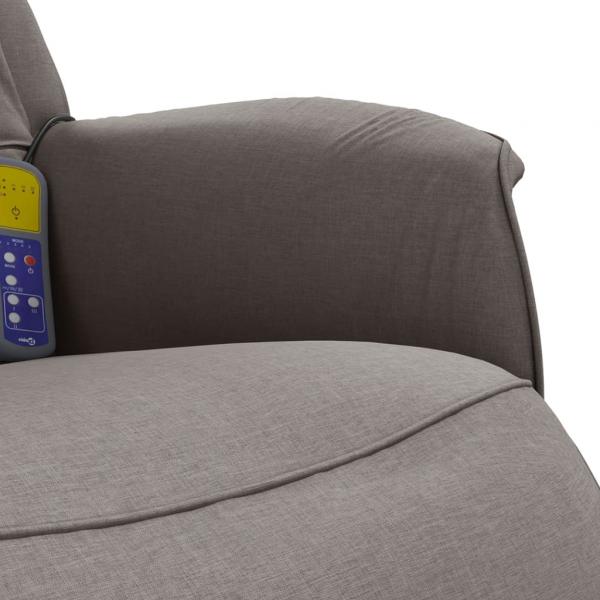 Massagesessel mit Fußteil Taupe Stoff