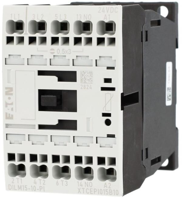 Eaton DILM15-10(24VDC)-PI Leistungsschütz, 3-polig, 380 V 400 V 7,5 kW, 1 S, 24 V DC, Gleichstrombetätigung (199253)