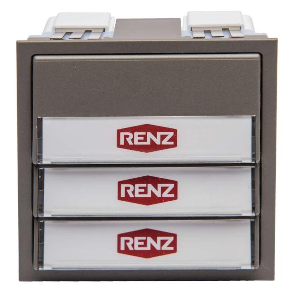 ARDEBO.de Renz 97-9-85271 gr Klingelmodul, 3 Klingeltasten, quarzgrau