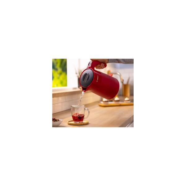 Bosch TWK2M164 Wasserkocher, MyMoment, 2400 W, 1,7 L, Automatische Endabschaltung, Trockenhitzeschutz, rot