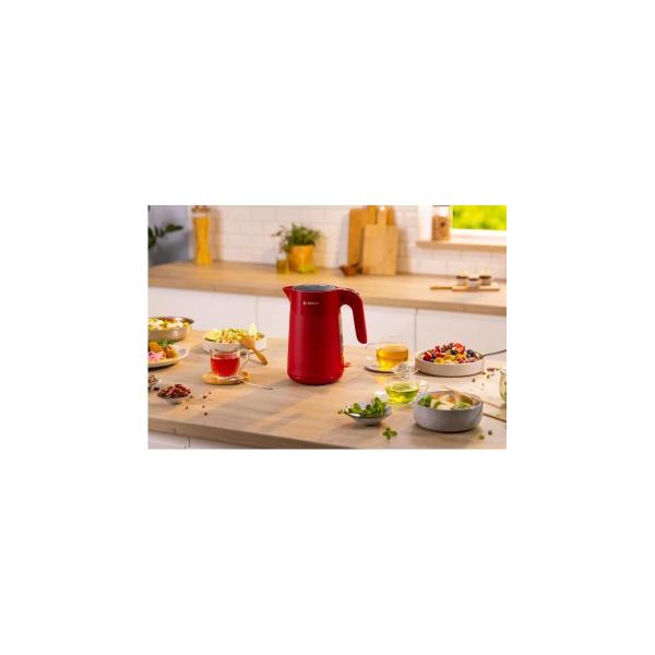Bosch TWK2M164 Wasserkocher, MyMoment, 2400 W, 1,7 L, Automatische Endabschaltung, Trockenhitzeschutz, rot
