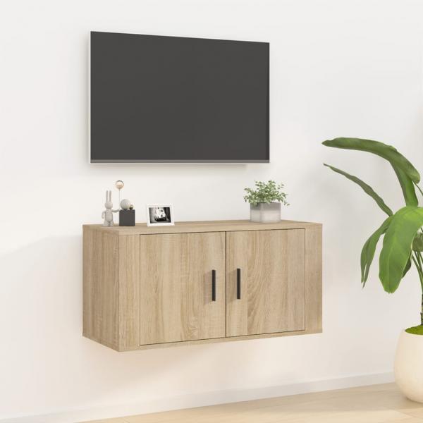 ARDEBO.de - TV-Wandschrank Sonoma-Eiche 80x34,5x40 cm