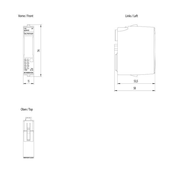 Siemens 6ES7136-6BA01-0CA0 SIMATIC DP, Elektronikmodul für ET 200SP, F-DI 8x 24VDC HF, 15mm Baubr., bis PL E (ISO 13849-1)/ SIL3 (IEC 61508)