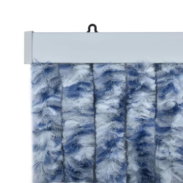 Insektenschutz-Vorhang Blau, Weiß und Silbern 90x220cm Chenille