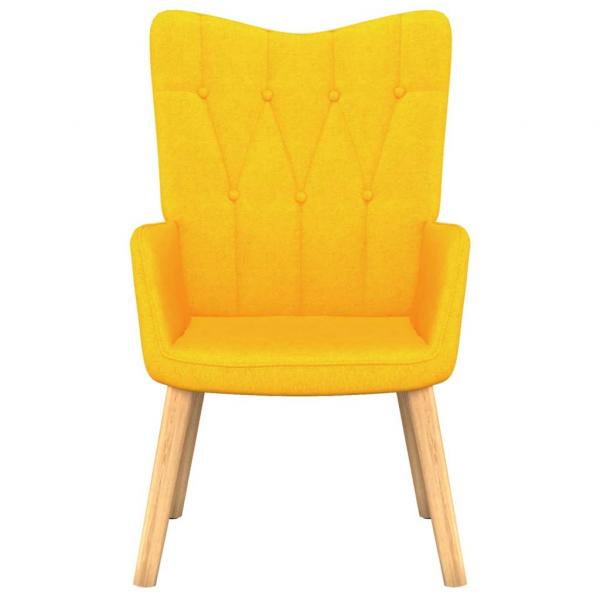 Relaxsessel mit Hocker Senfgelb Stoff