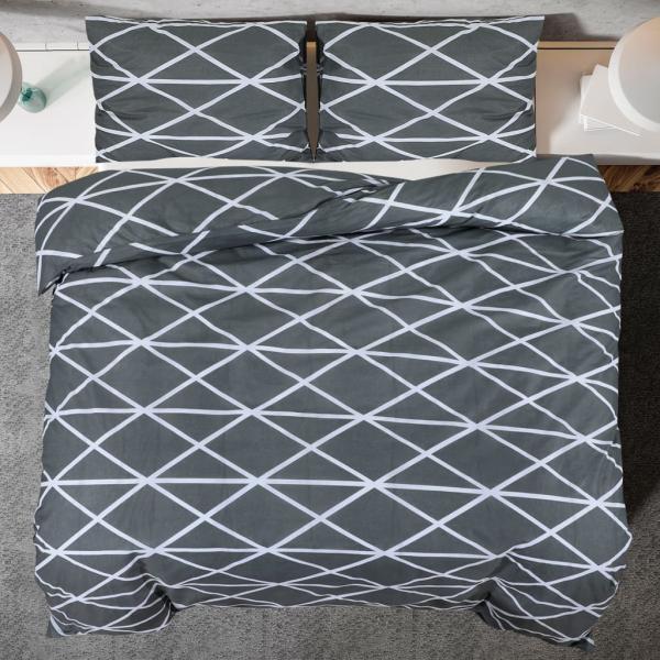 Bettwäsche-Set Grau 260x240 cm Baumwolle