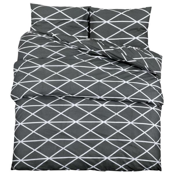 Bettwäsche-Set Grau 200x220 cm Baumwolle