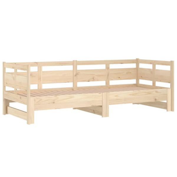 Tagesbett Ausziehbar Massivholz Kiefer 2x(80x200) cm