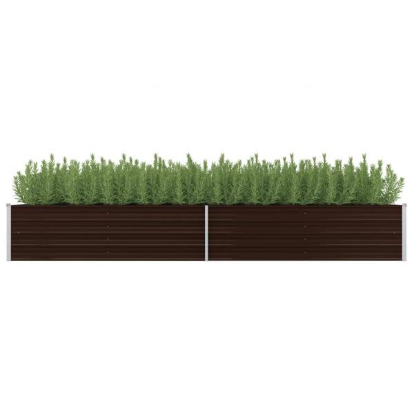 Garten-Hochbeet Braun 320 x 80 x 45 cm Verzinkter Stahl