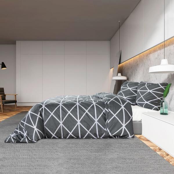 Bettwäsche-Set Grau 220x240 cm Baumwolle