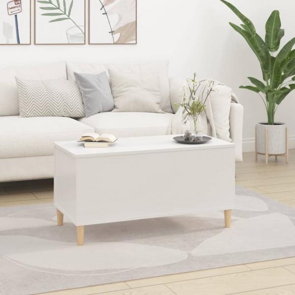 Couchtisch Hochglanz-Weiß 90x44,5x45 cm Holzwerkstoff
