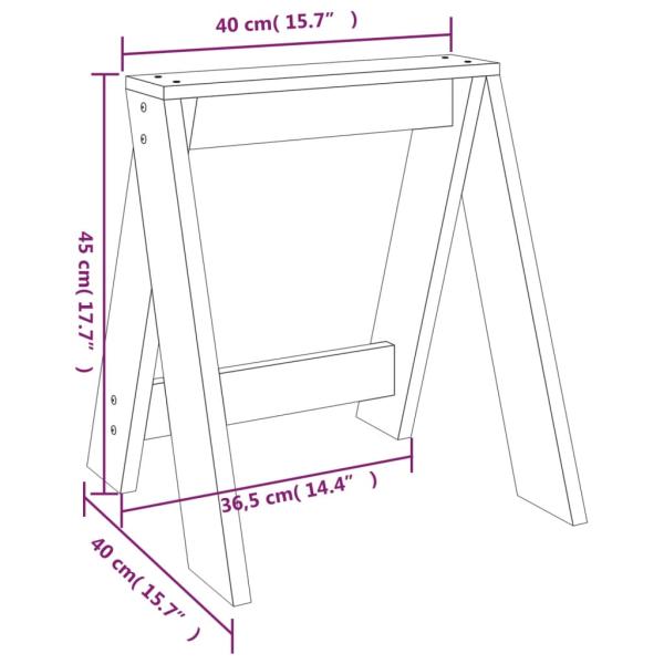 ARDEBO.de - Hocker 2 Stk. 40x40x45 cm Massivholz Kiefer