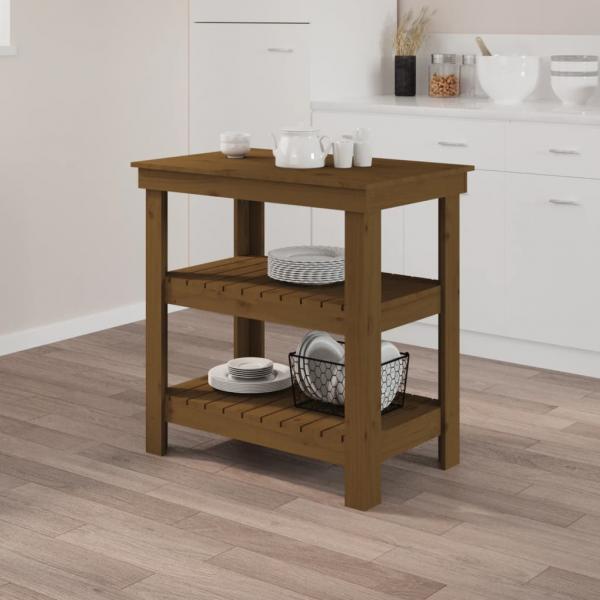 ARDEBO.de - Werkbank Honigbraun 78,5x50x80 cm Massivholz Kiefer