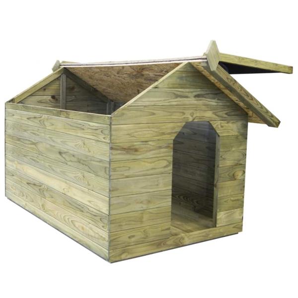 Hundehütte mit öffnendem Dach Imprägniertes Kiefernholz