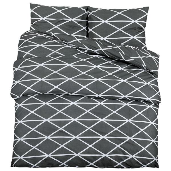 Bettwäsche-Set Grau 240x220 cm Baumwolle