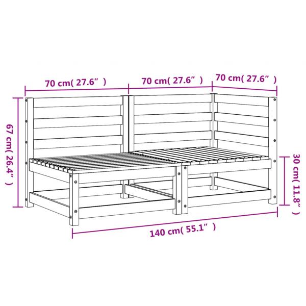Gartensofa 2-Sitzer Massivholz Kiefer