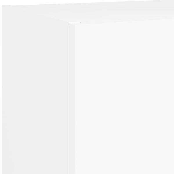 5-tlg. Wohnwand mit LED-Beleuchtung Weiß Holzwerkstoff