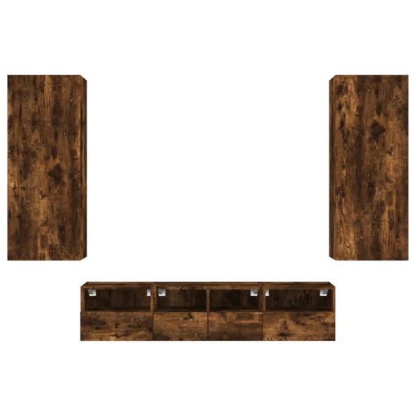 5-tlg. Wohnwand Räuchereiche Holzwerkstoff