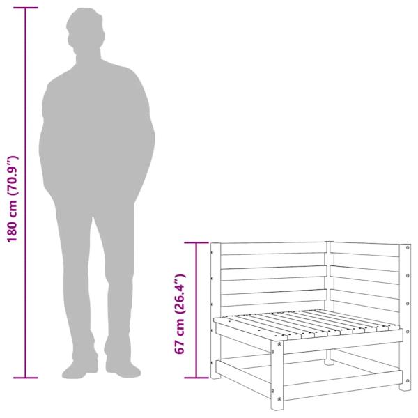 Garten-Ecksofa 70x70x67 cm Massivholz Douglasie