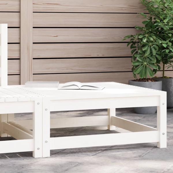ARDEBO.de - Gartenhocker Weiß 70x70x30 cm Massivholz Kiefer