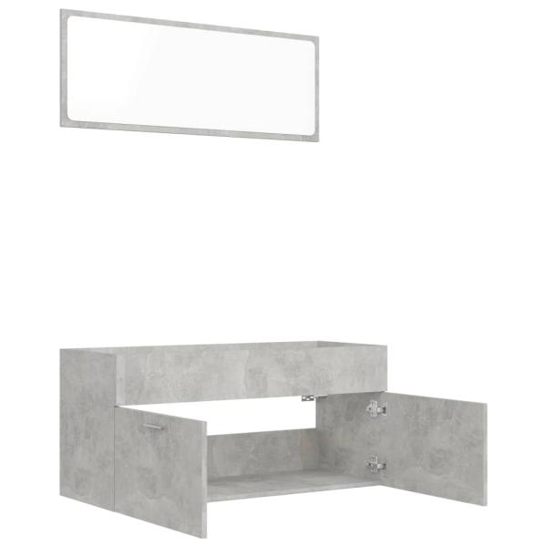 2-tlg. Badmöbel-Set Betongrau Holzwerkstoff