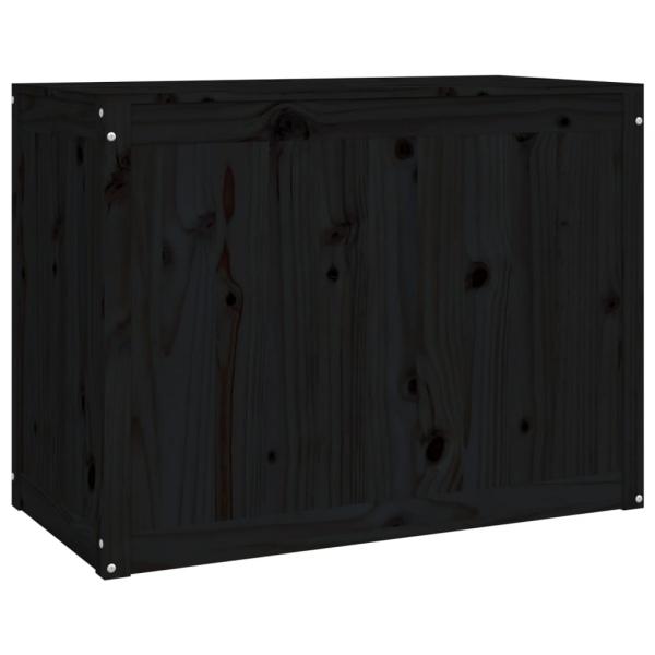 Wäschetruhe Schwarz 88,5x44x66 cm Massivholz Kiefer