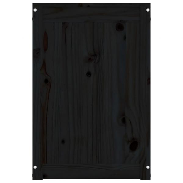 Wäschetruhe Schwarz 88,5x44x66 cm Massivholz Kiefer