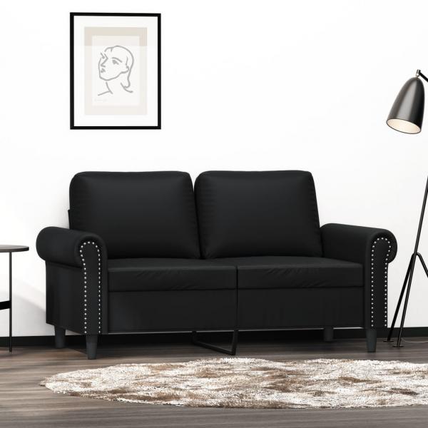 ARDEBO.de - 2-Sitzer-Sofa Schwarz 120 cm Kunstleder