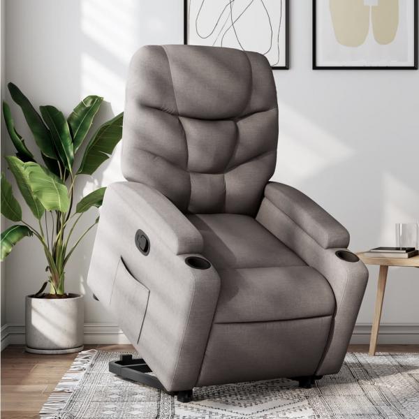 ARDEBO.de - Relaxsessel mit Aufstehhilfe Taupe Stoff