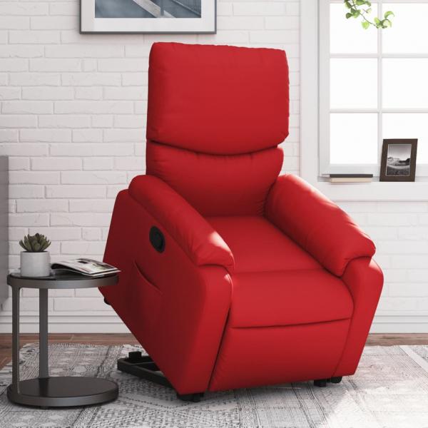 ARDEBO.de - Relaxsessel mit Aufstehhilfe Rot Kunstleder