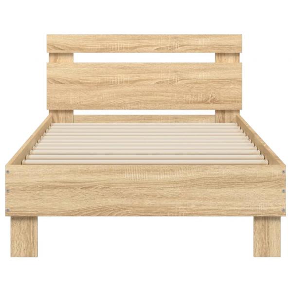 Bettgestell mit Kopfteil Sonoma-Eiche 90x200 cm Holzwerkstoff