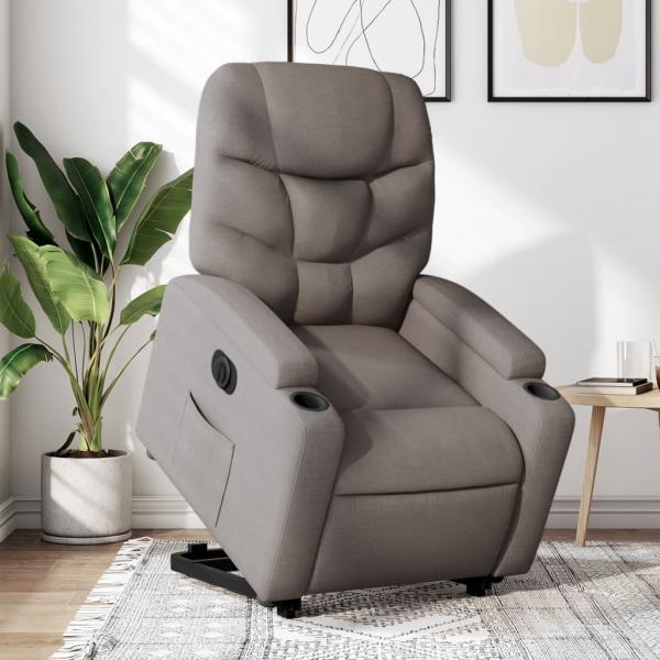ARDEBO.de - Relaxsessel mit Aufstehhilfe Elektrisch Taupe Stoff