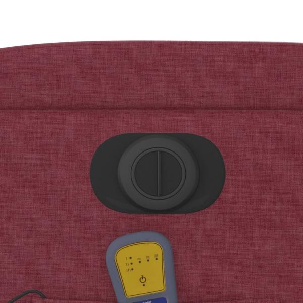 Elektrischer Massagesessel mit Aufstehhilfe Weinrot Stoff