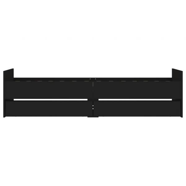 Bettgestell mit Schubladen Schwarz 100x200 cm