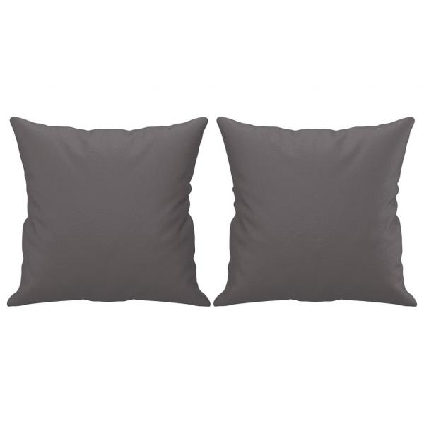 2-Sitzer-Sofa mit Zierkissen Grau 140 cm Kunstleder