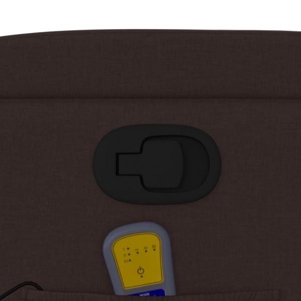 Massagesessel mit Aufstehhilfe Dunkelbraun Stoff