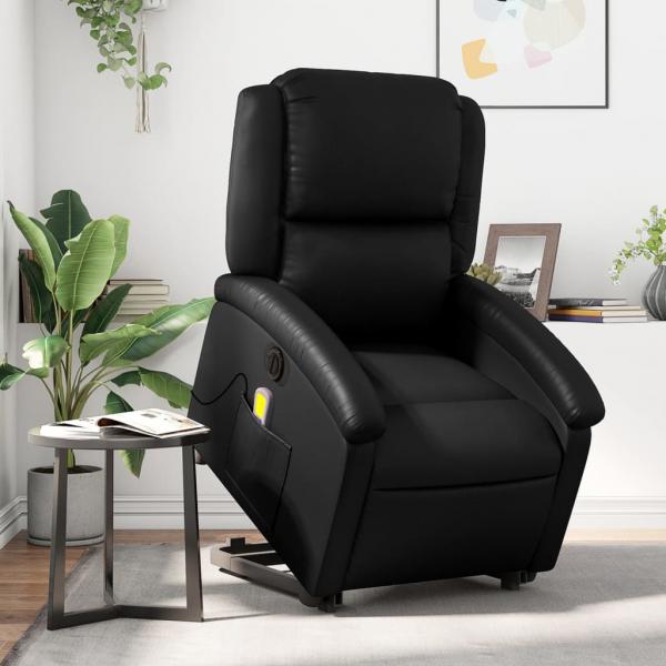 ARDEBO.de - Massagesessel mit Aufstehhilfe Elektrisch Schwarz Kunstleder